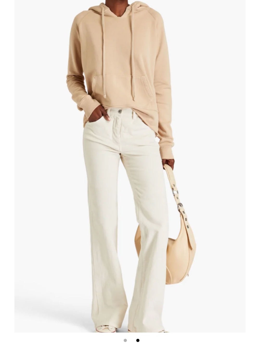 Nili Lotan Celia Cotton-Blend Corduroy Winter White Bootcut Pants SZ 0